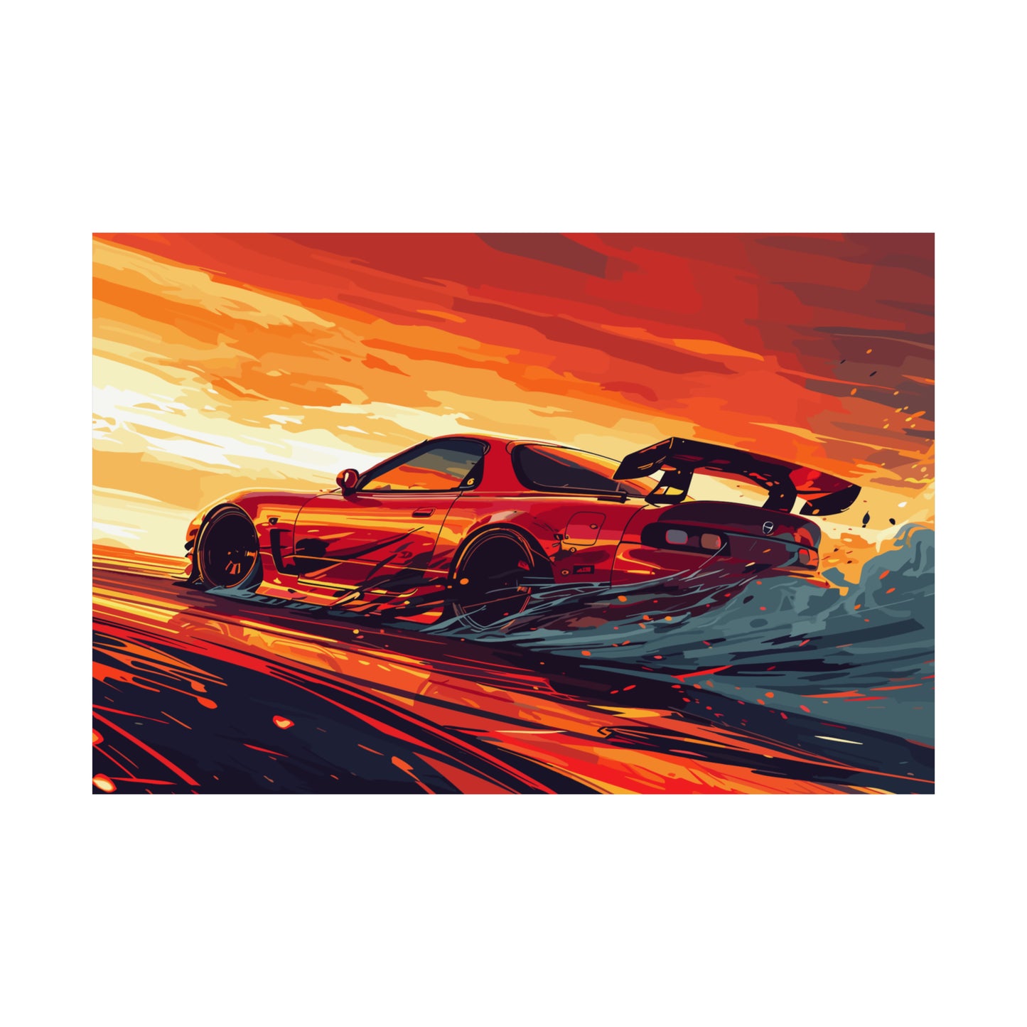Japanese Drift Car Poster Art Print | Customizable