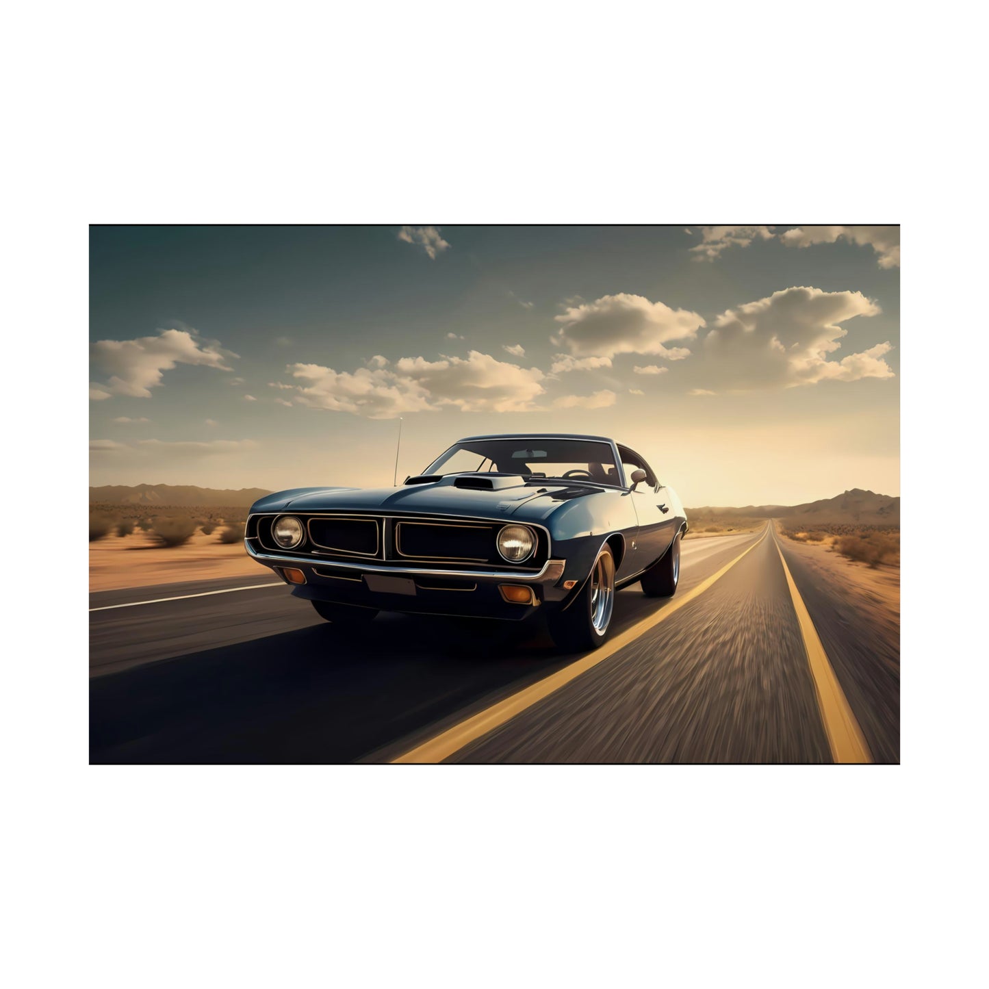 Vintage American Muscle Car Art Print Poster | Unframed