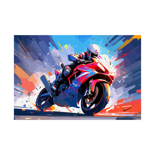 Sport Bike Motorcycle Art Print Poster | Unframed