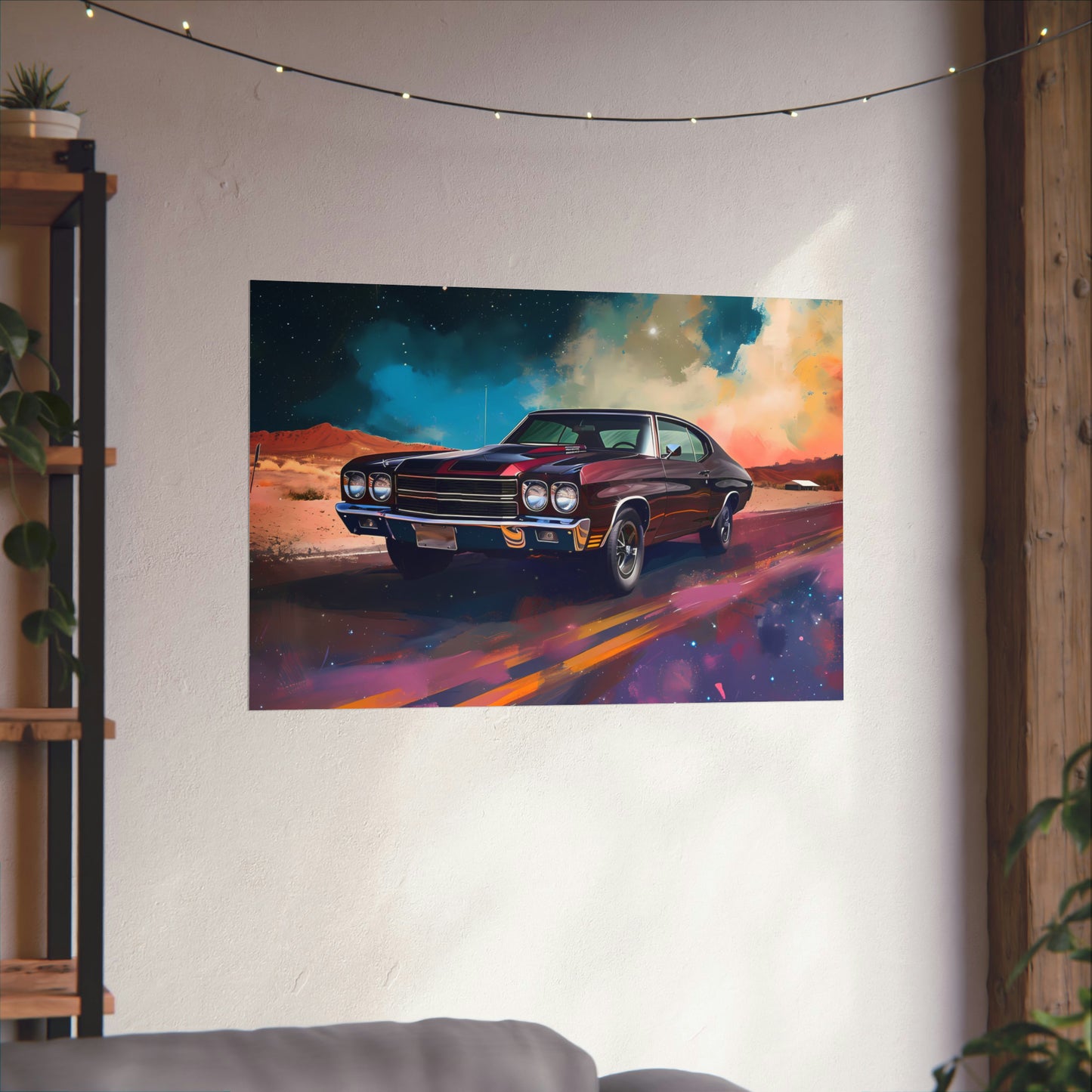 Vintage American Muscle Car Art Print Poster | Unframed