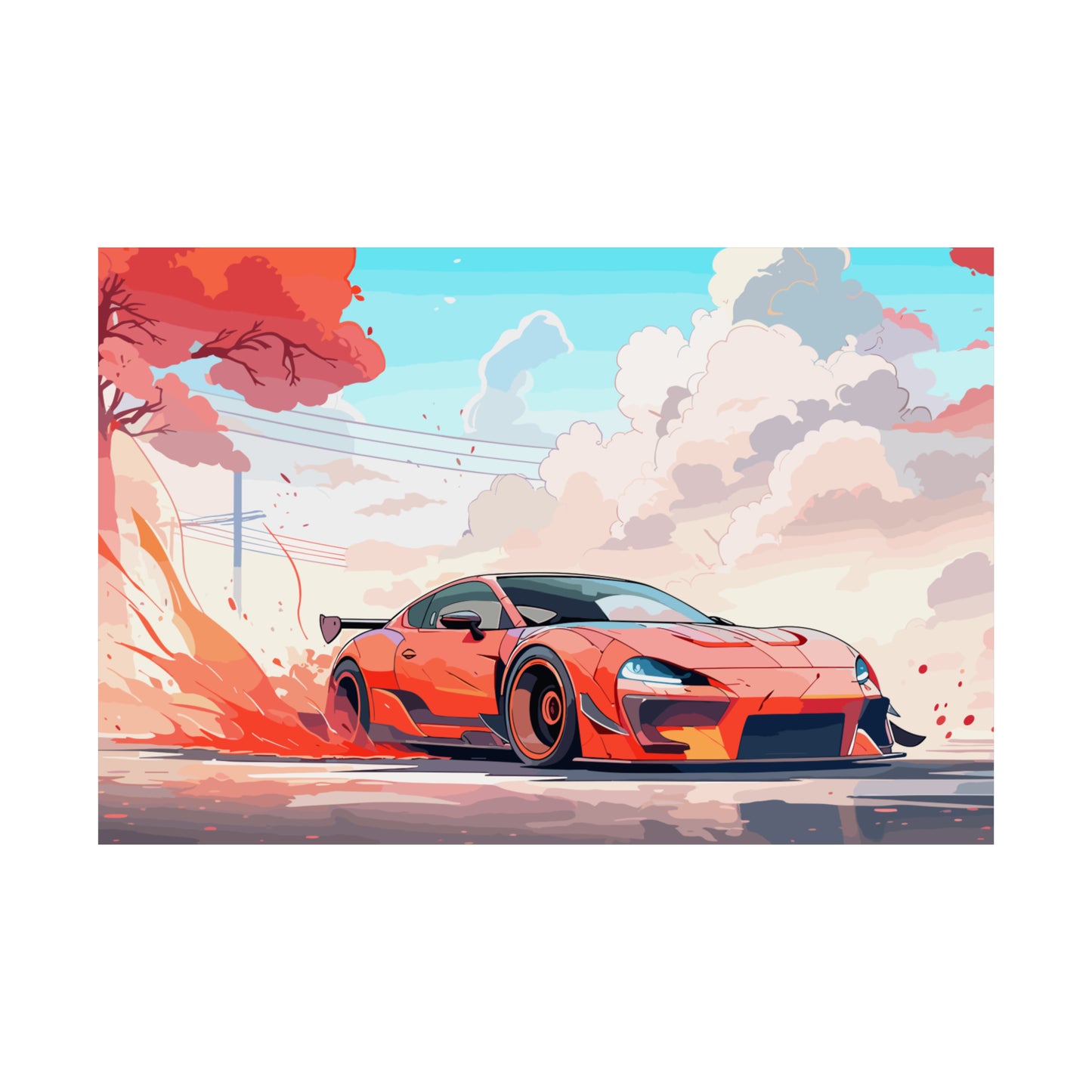 Japanese Drift Car Poster Art Print | Customizable