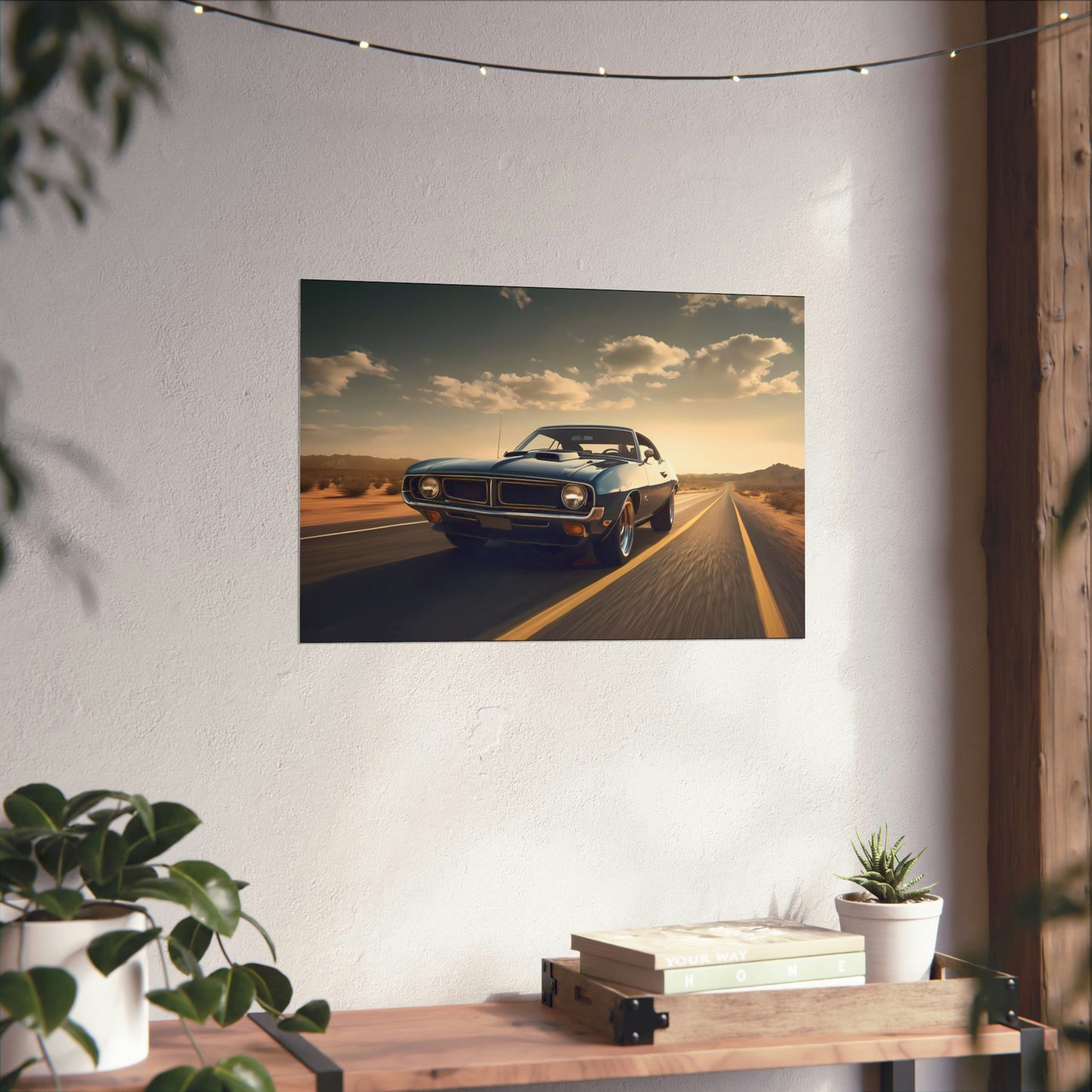 Vintage American Muscle Car Art Print Poster | Unframed
