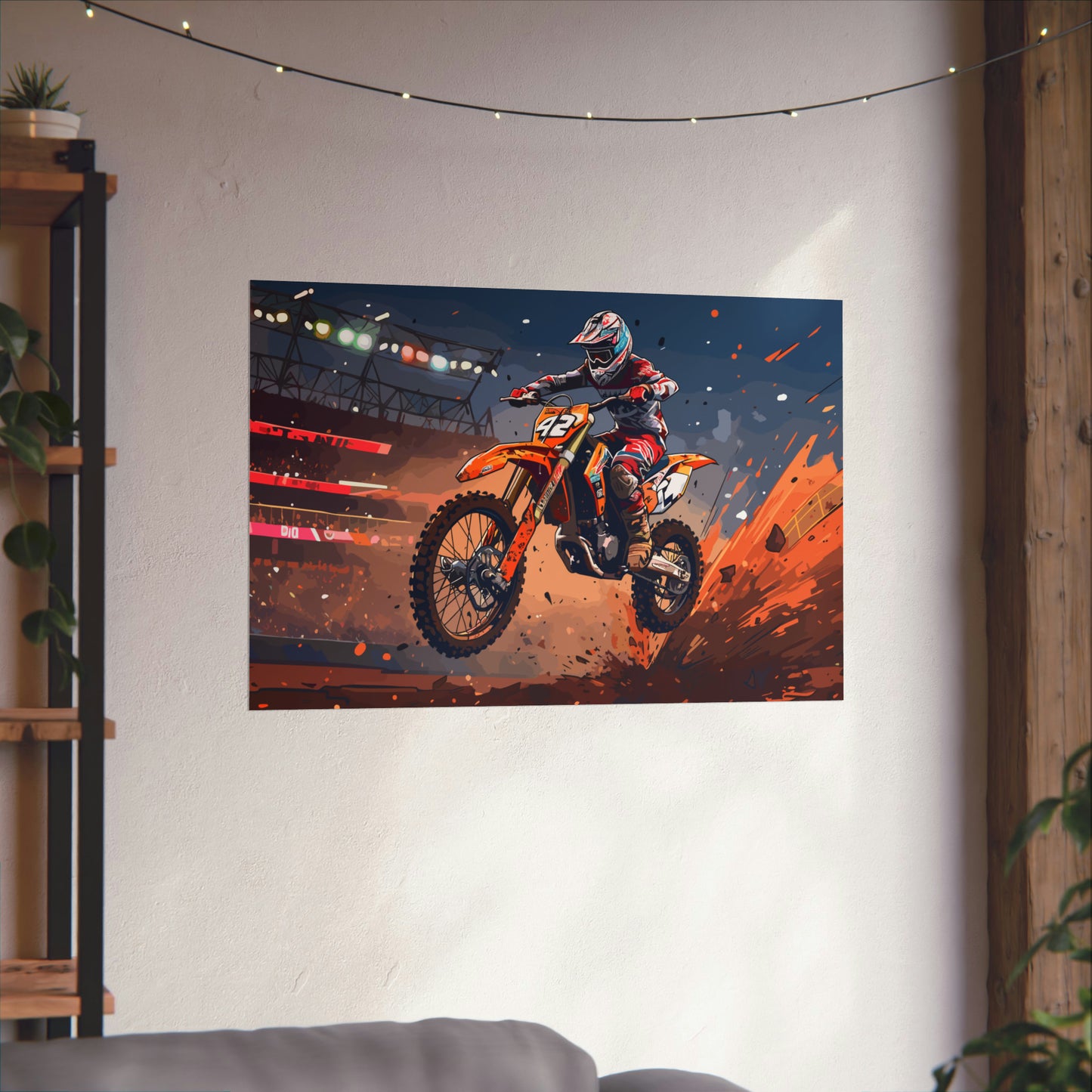Dirt Bike Rider Art Print Poster | Unframed