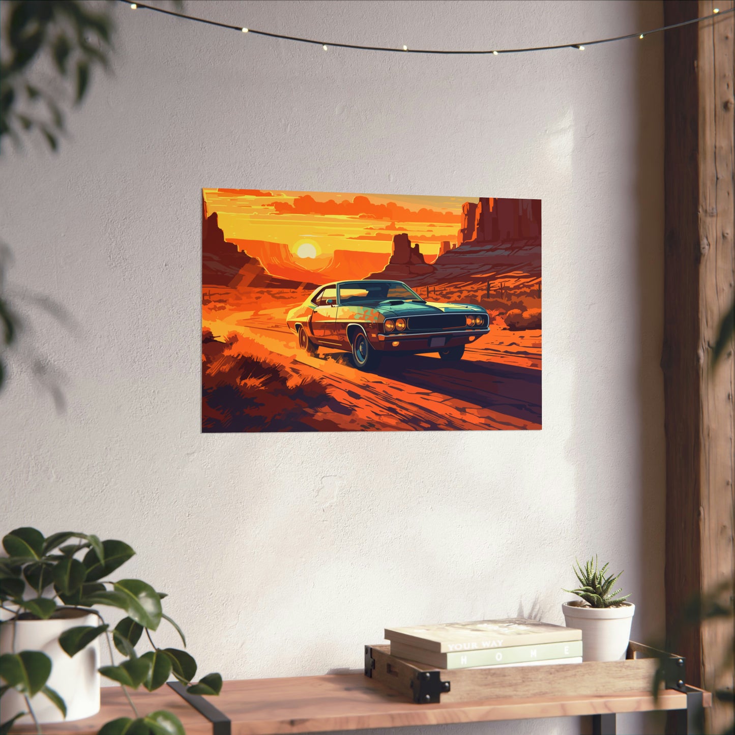 Vintage American Muscle Car Art Print Poster | Unframed