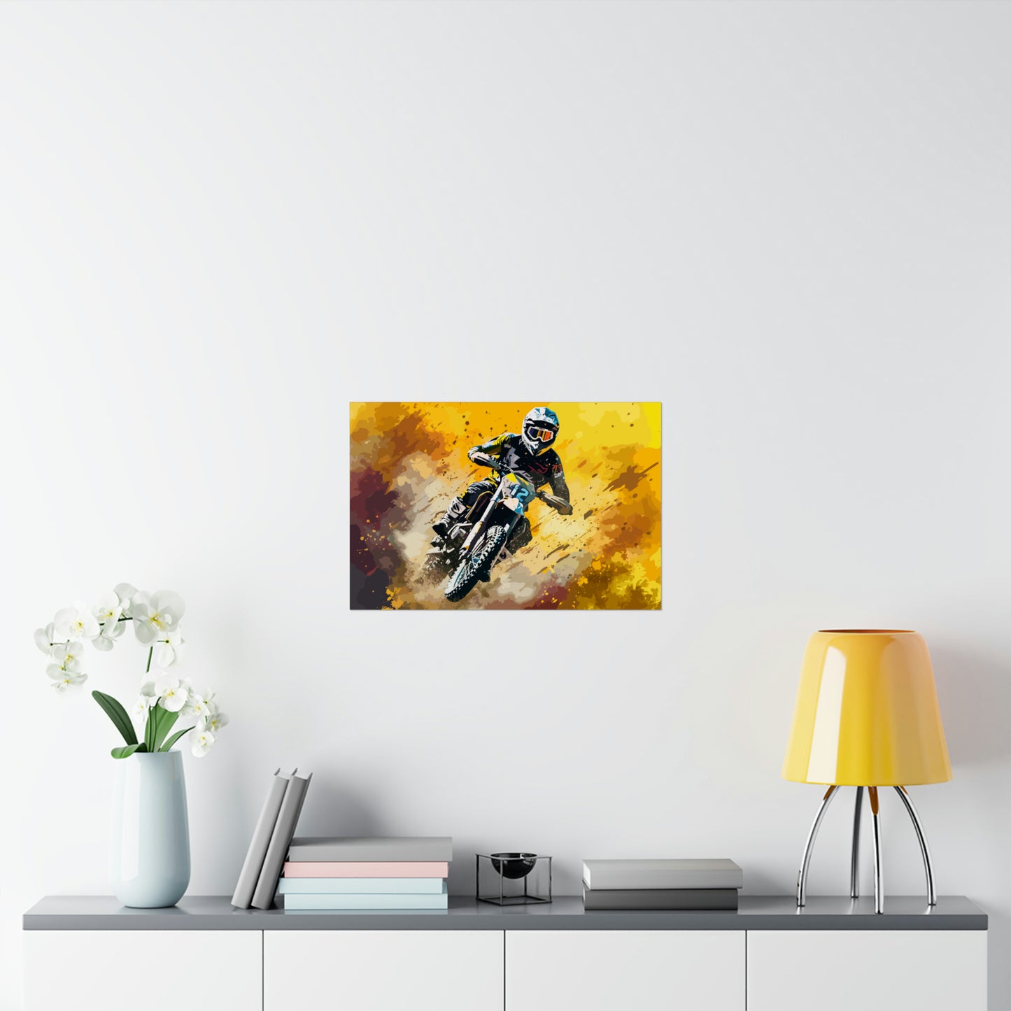 Dirt Bike Rider Art Print Poster | Unframed