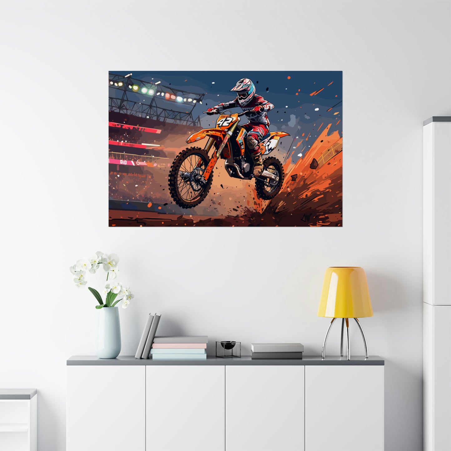 Dirt Bike Rider Art Print Poster | Unframed