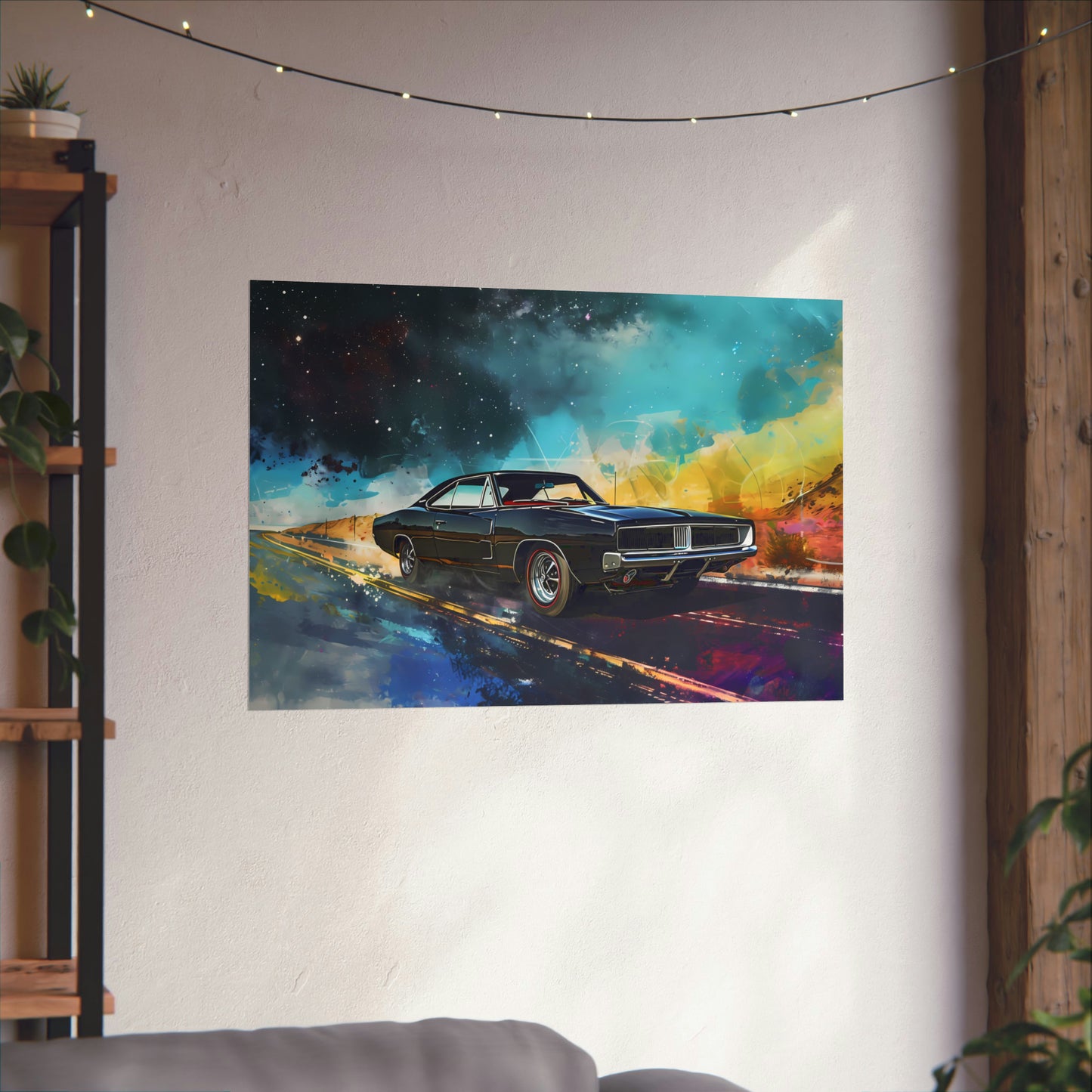 Vintage American Muscle Car Art Print Poster | Unframed