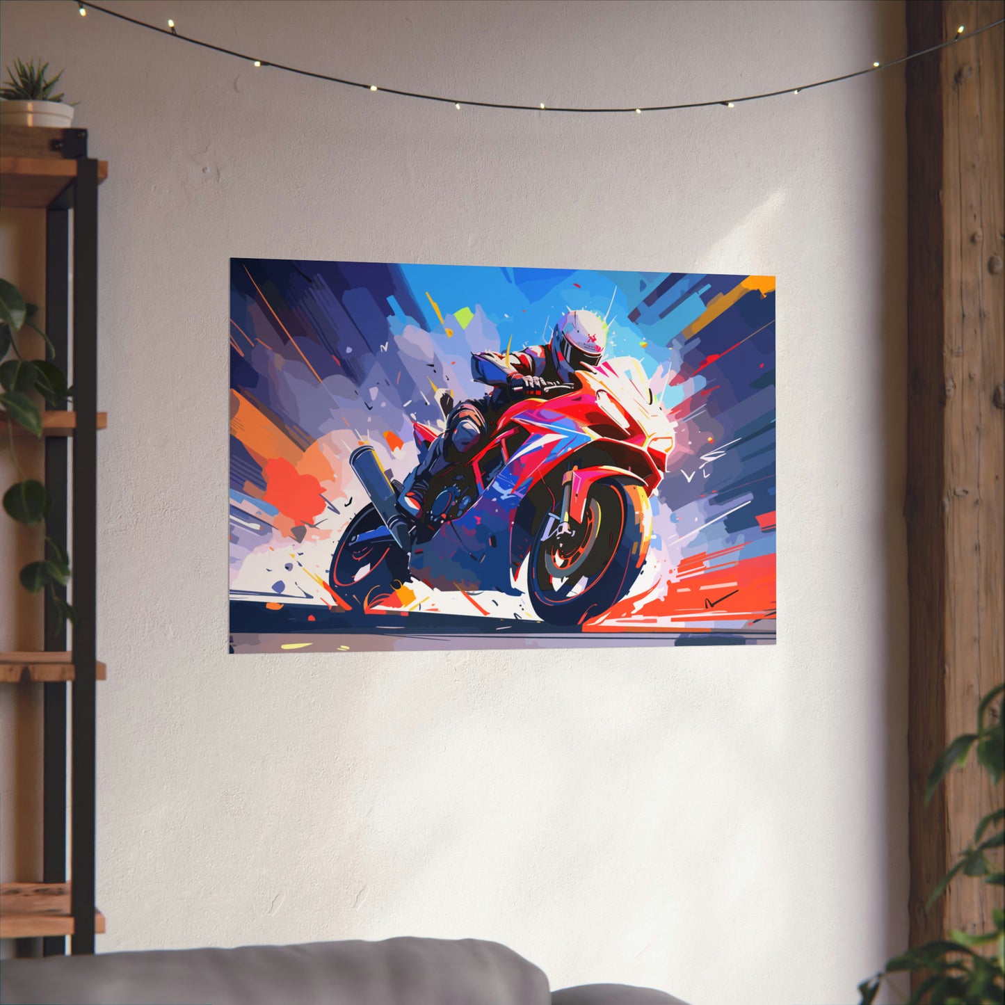 Sport Bike Motorcycle Art Print Poster | Unframed