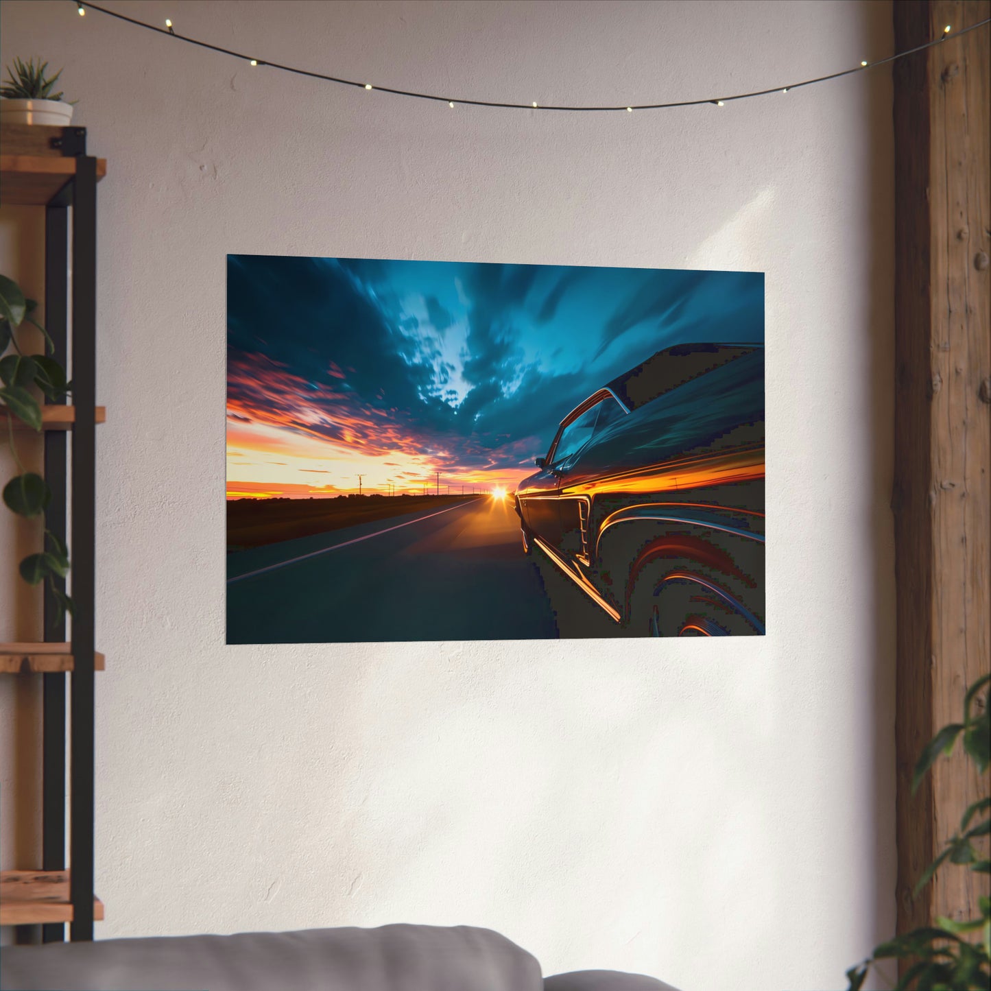 Vintage American Muscle Car Art Print Poster | Unframed