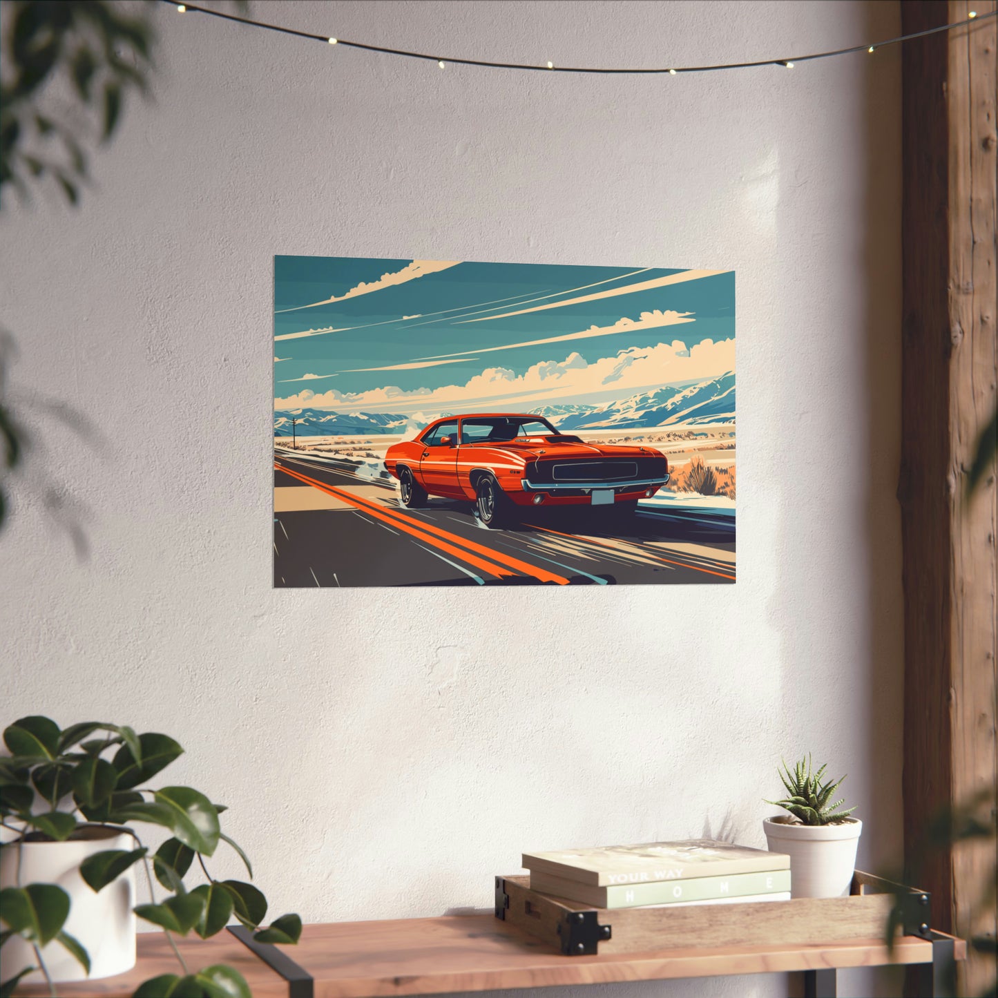 Vintage American Muscle Car Art Print Poster | Unframed