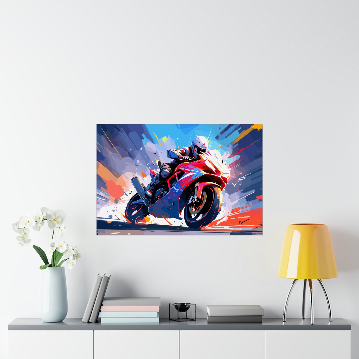 Sport Bike Motorcycle Art Print Poster | Unframed