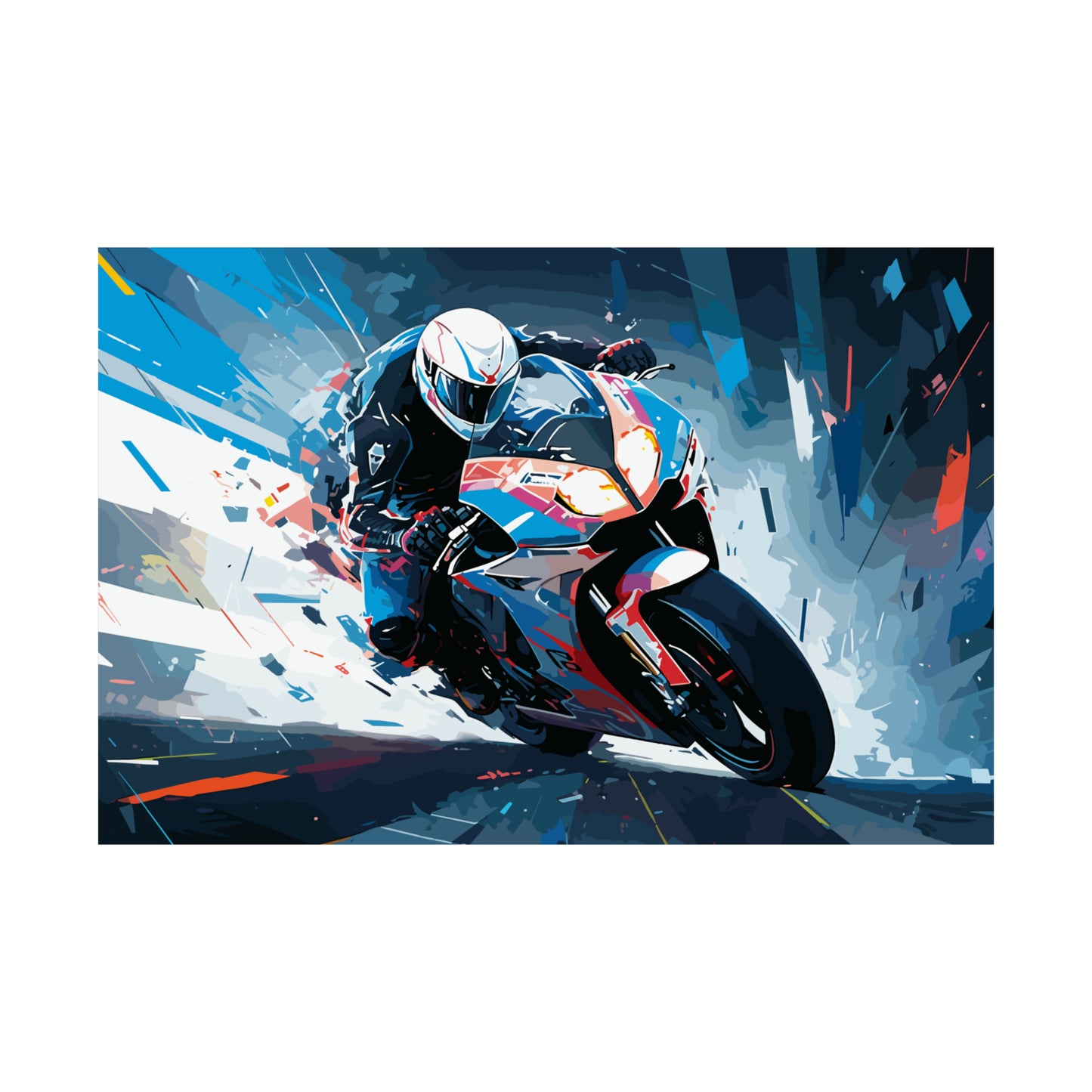 Sport Bike Motorcycle Art Print Poster | Unframed