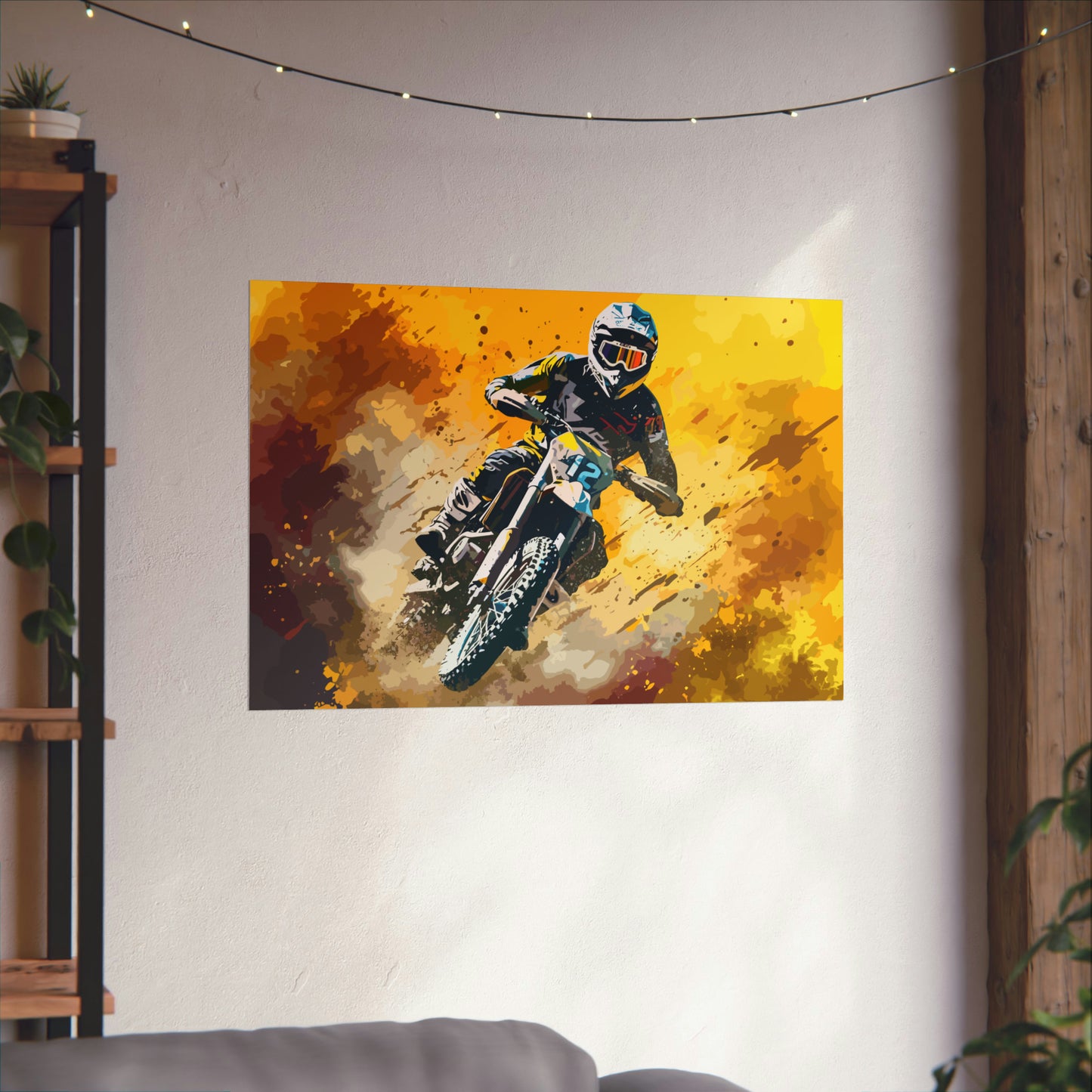 Dirt Bike Rider Art Print Poster | Unframed
