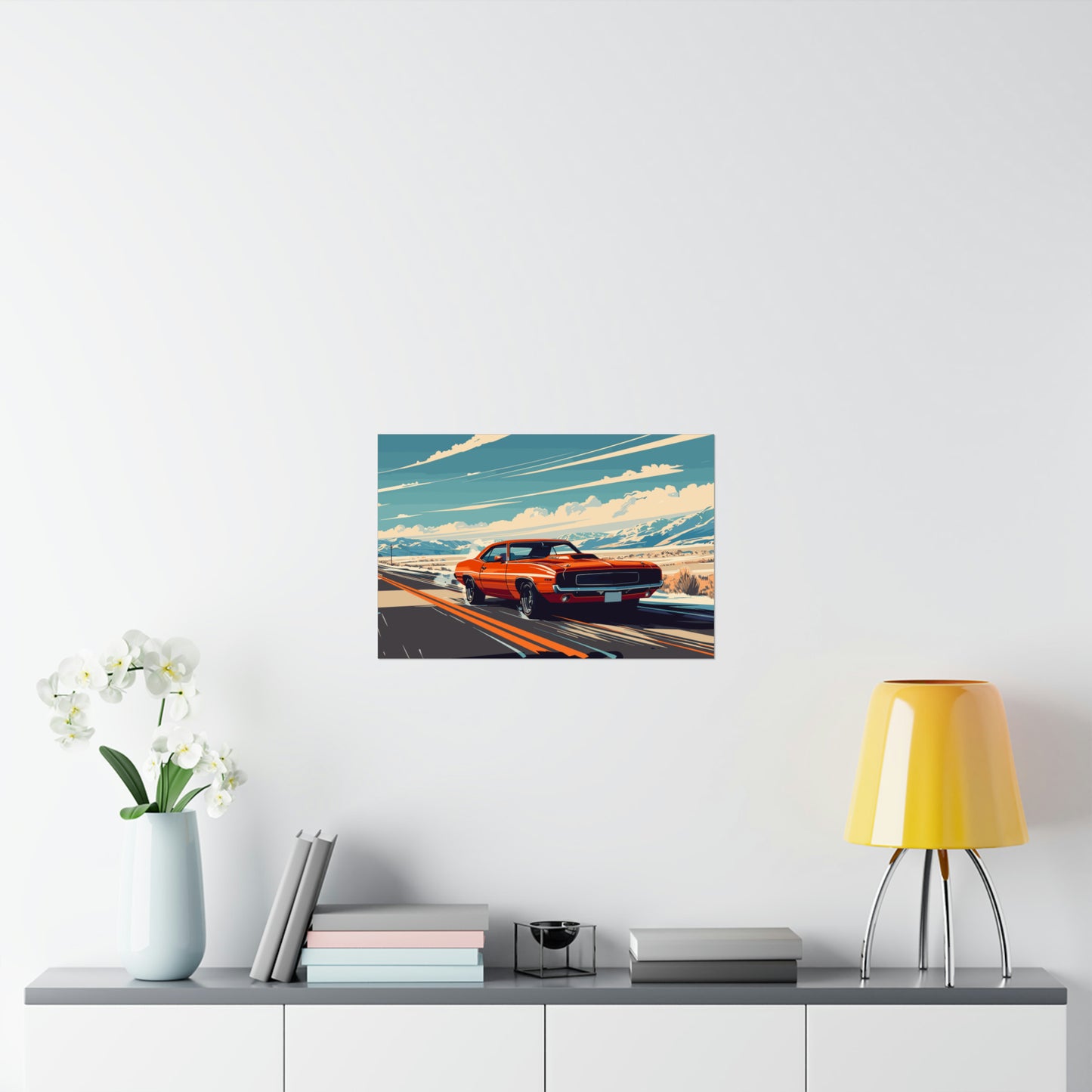 Vintage American Muscle Car Art Print Poster | Unframed
