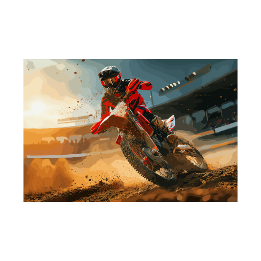 Dirt Bike Rider Art Print Poster | Unframed