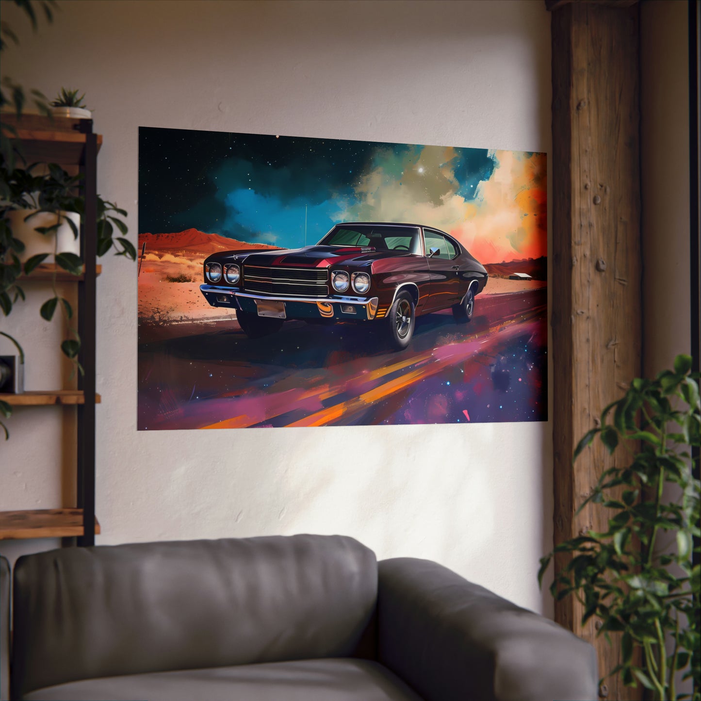 Vintage American Muscle Car Art Print Poster | Unframed