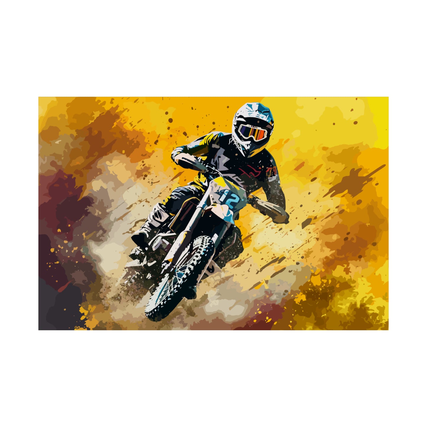 Dirt Bike Rider Art Print Poster | Unframed
