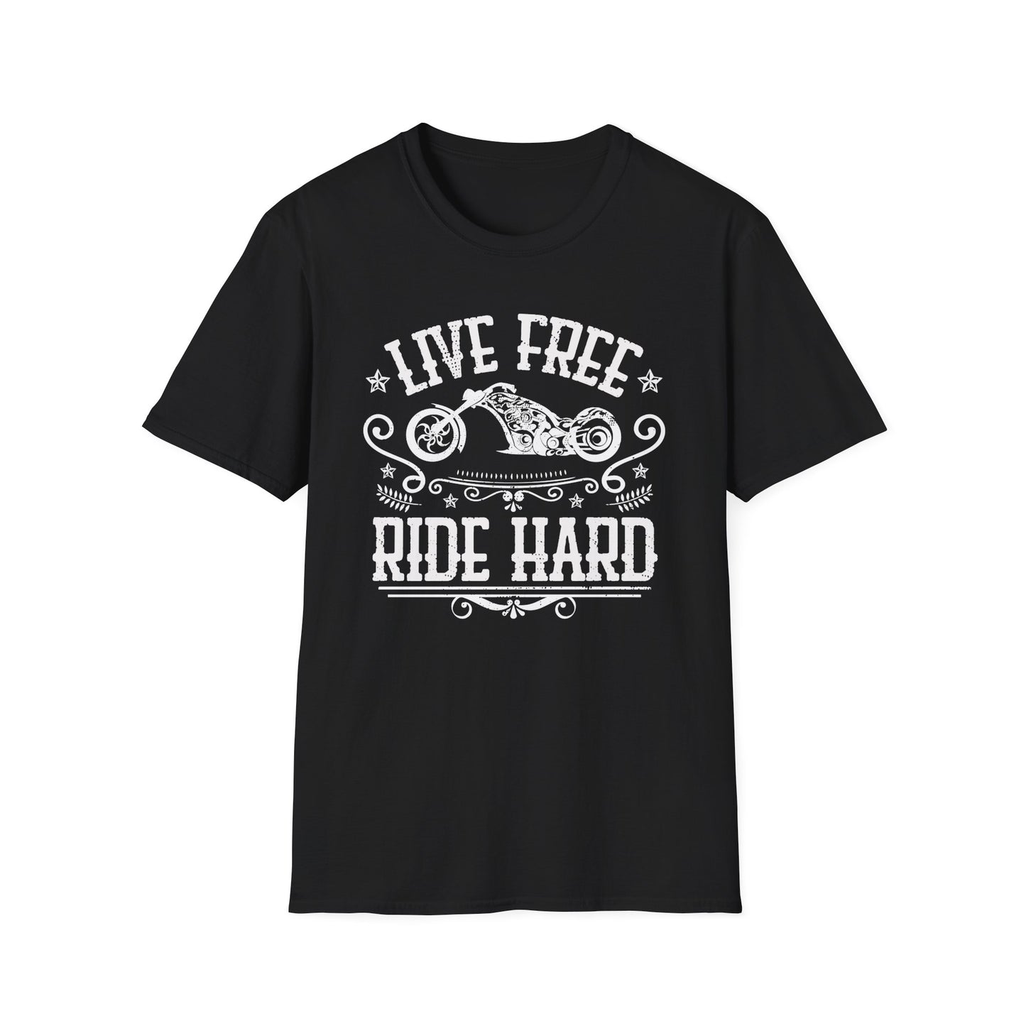Live Free Ride Hard Chopper Motorcycle T-Shirt