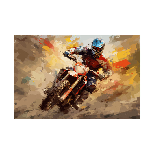 Dirt Bike Rider Art Print Poster | Unframed