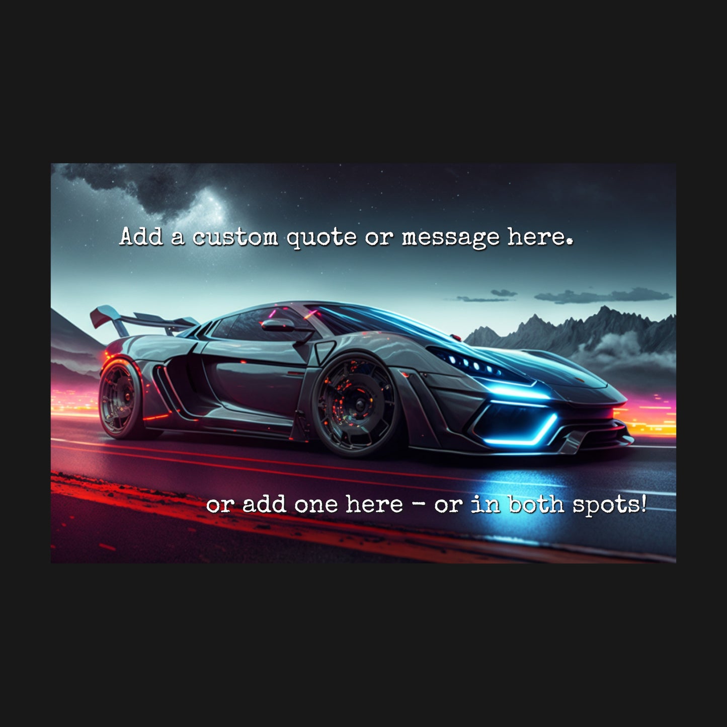 Supercar Sports Car Poster Art Print | Customizable