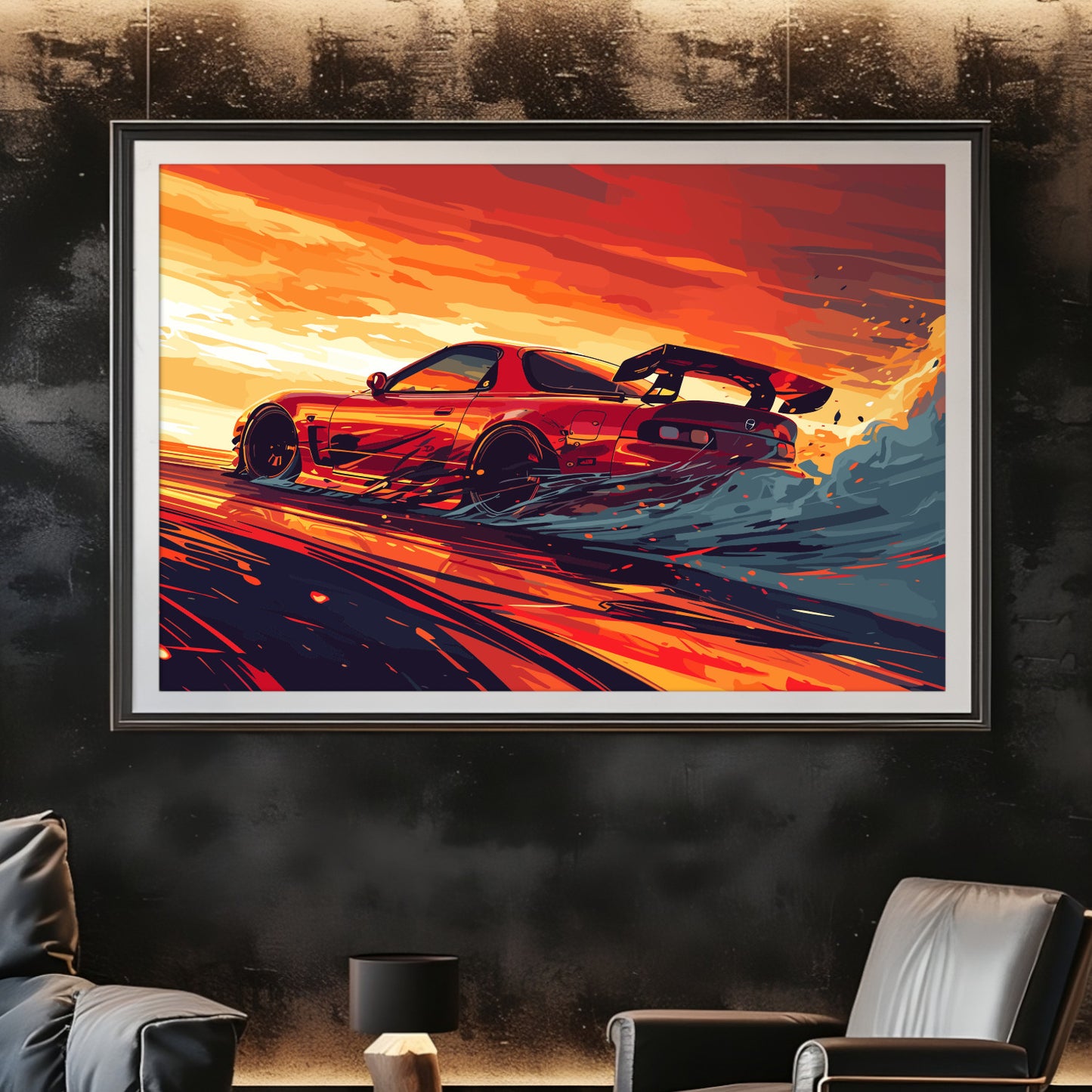 Japanese Drift Car Poster Art Print | Customizable