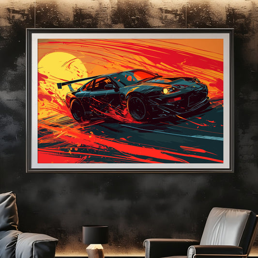 Drift Car Poster Art Print