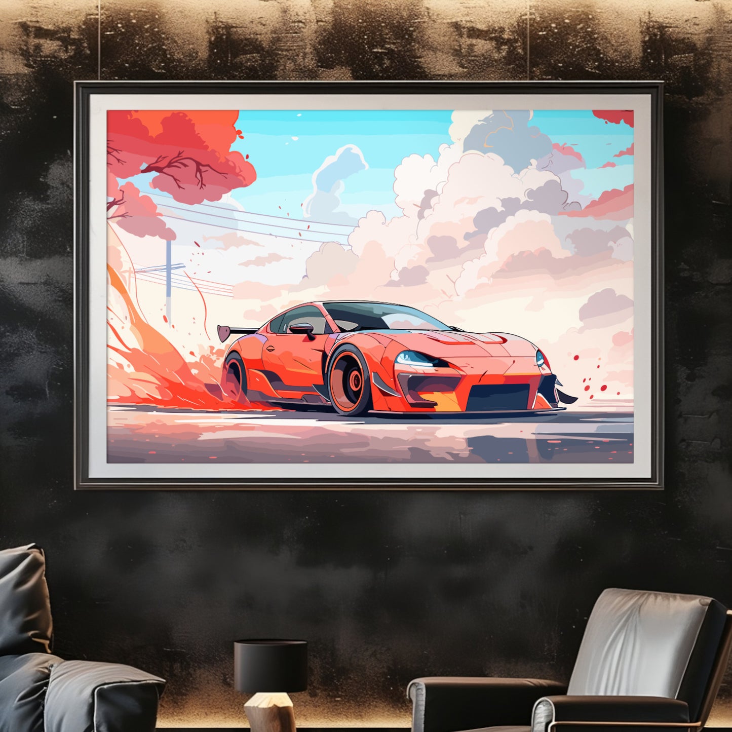 Japanese Drift Car Poster Art Print | Customizable