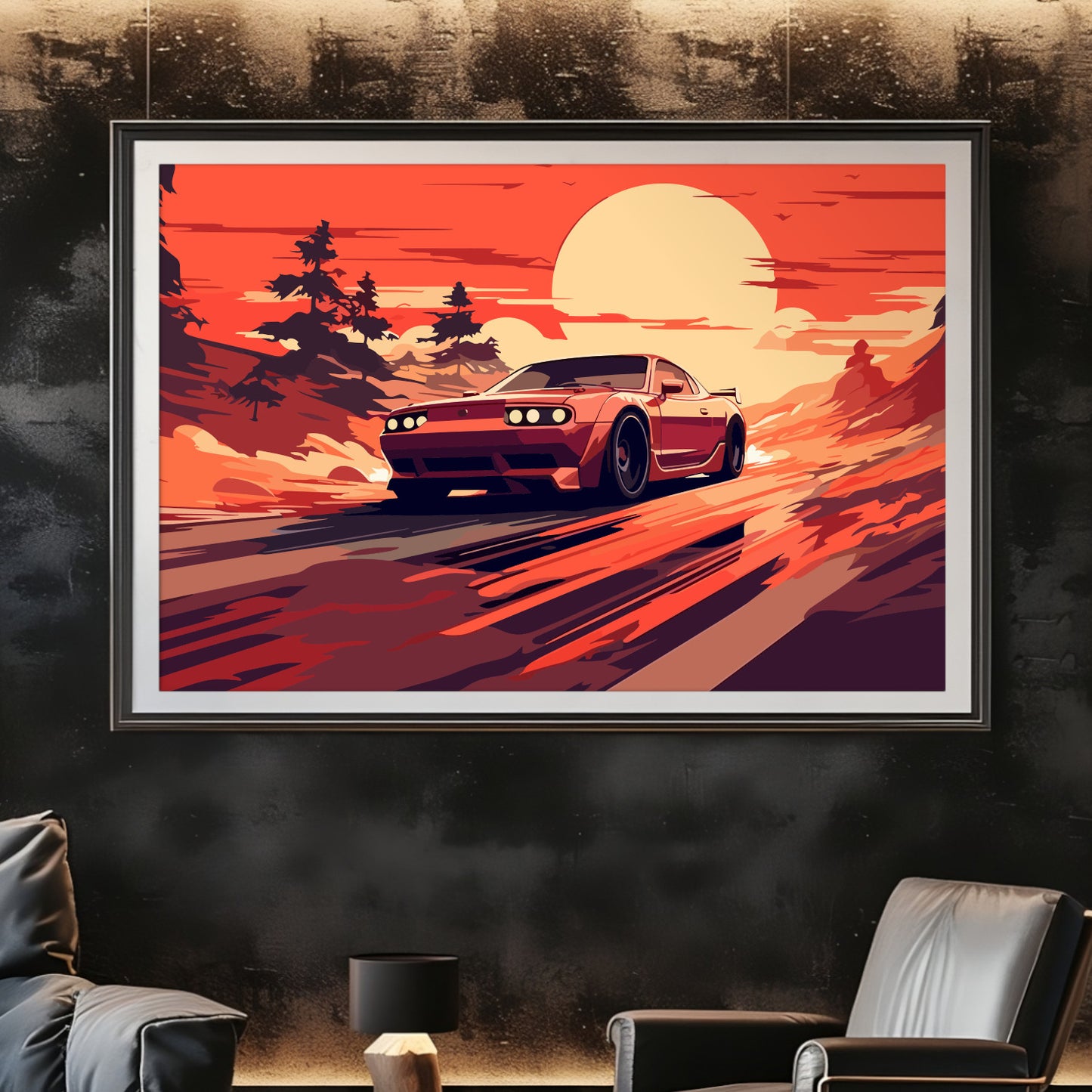 Japanese Drift Car Poster Art Print | Customizable