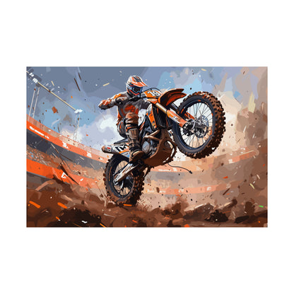 Dirt Bike Rider Art Print Poster | Unframed