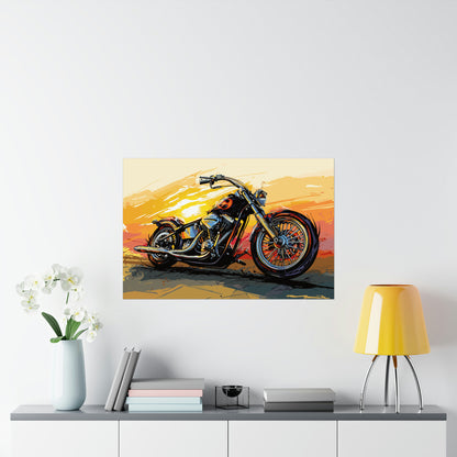 Motorcycle Art Print Poster | Unframed