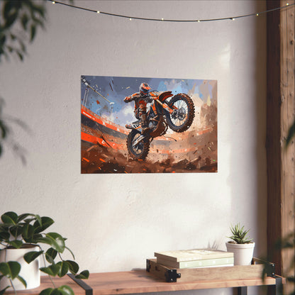 Dirt Bike Rider Art Print Poster | Unframed