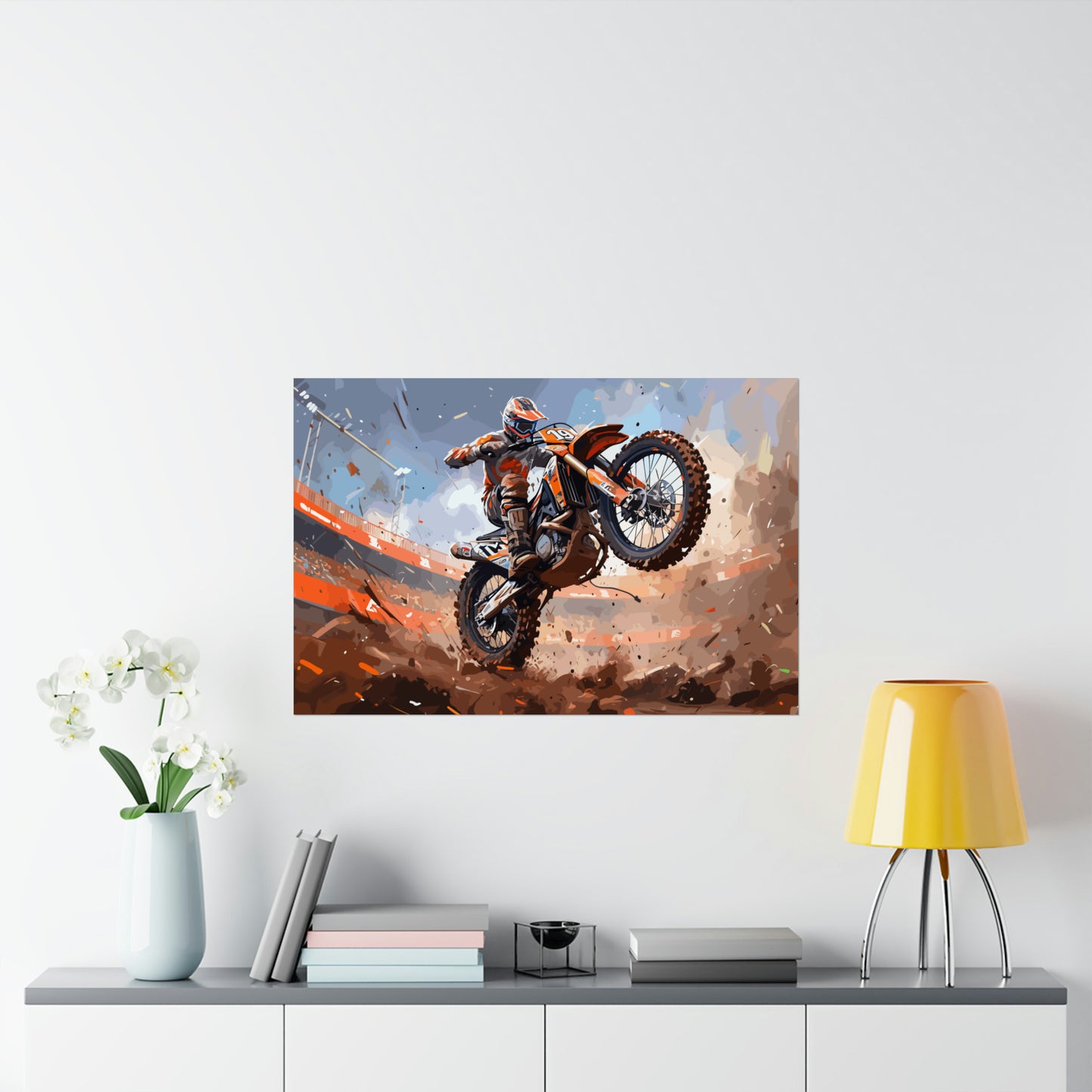 Dirt Bike Rider Art Print Poster | Unframed