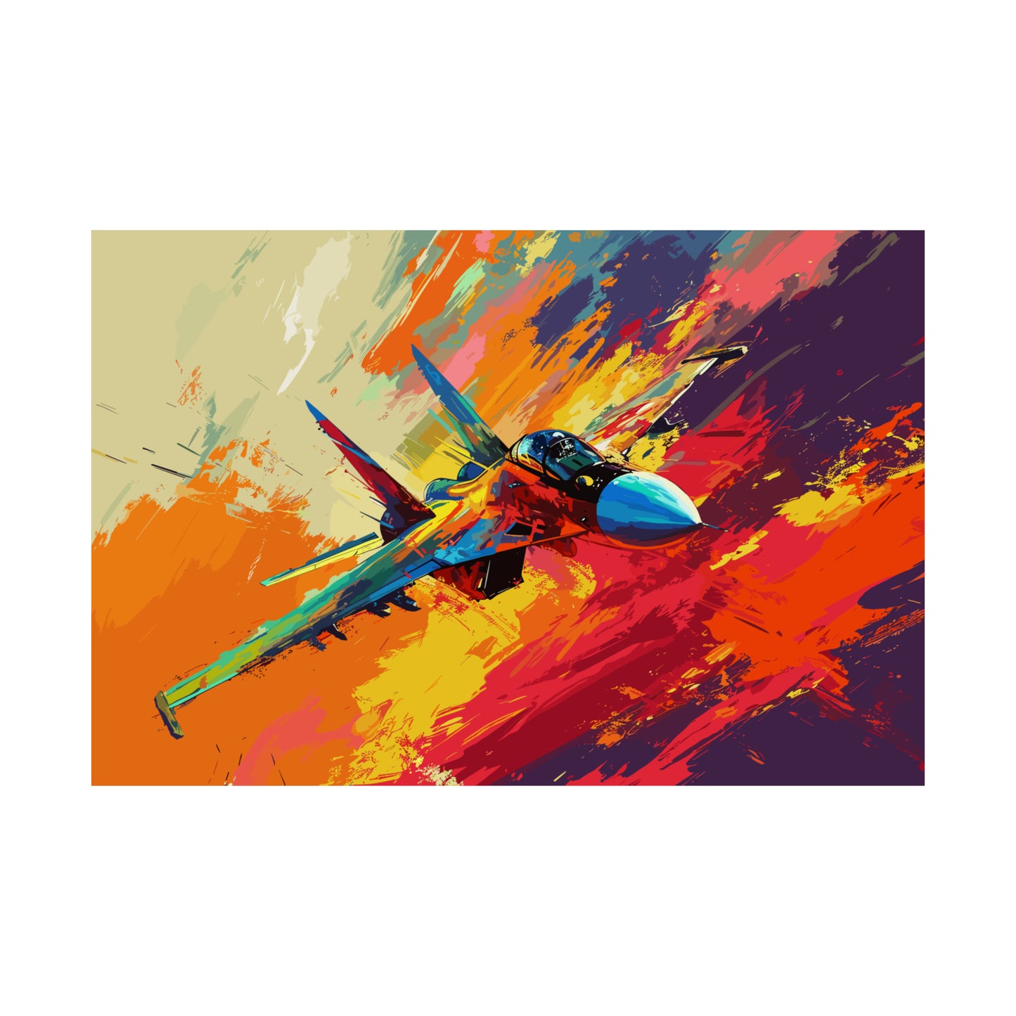 Fighter Jet Plane Poster Art Print | Customizable