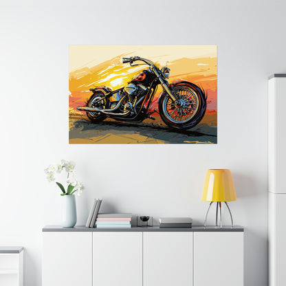 Motorcycle Art Print Poster | Unframed