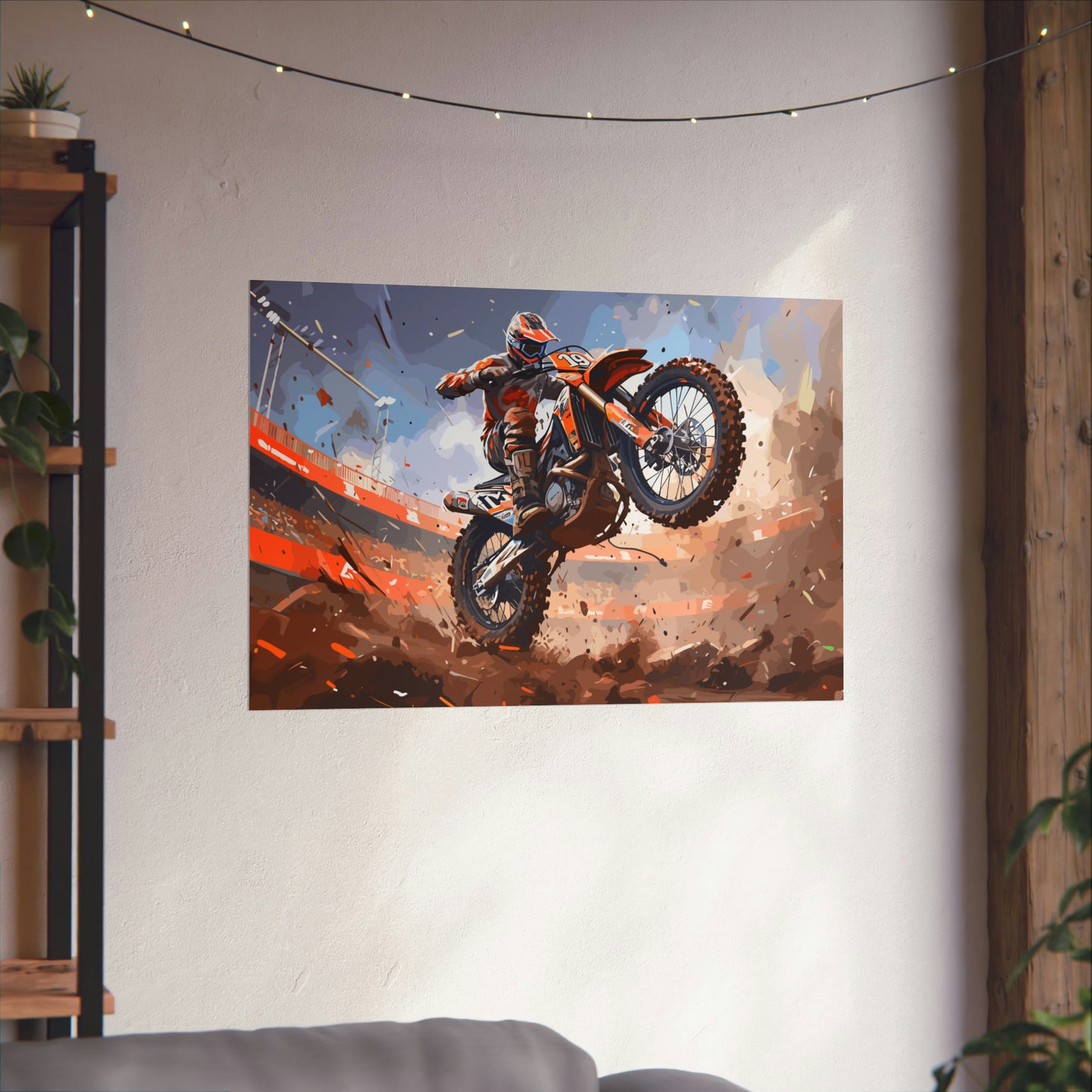 Dirt Bike Rider Art Print Poster | Unframed