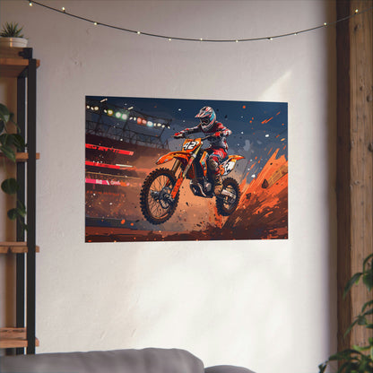 Dirt Bike Rider Art Print Poster | Unframed