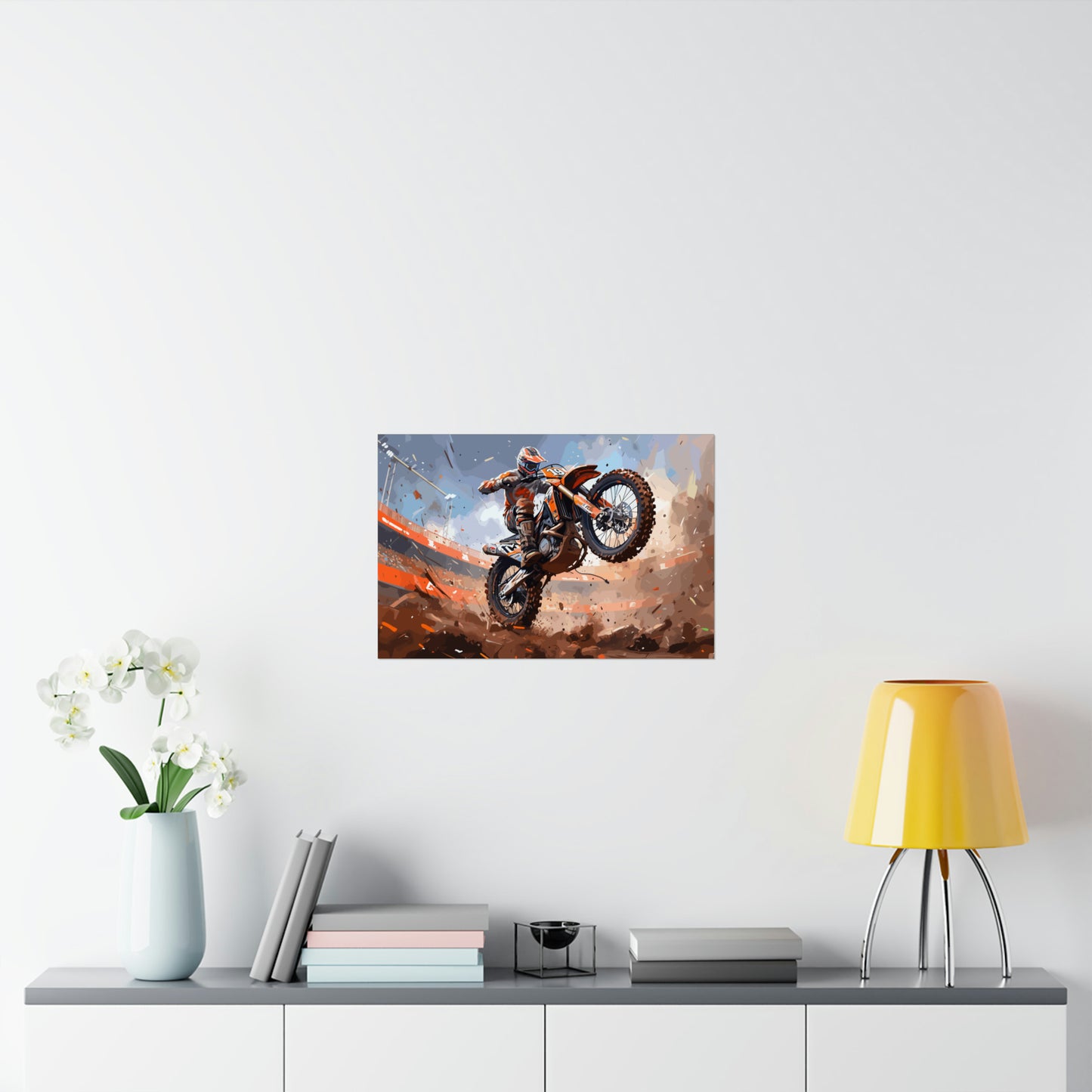 Dirt Bike Rider Art Print Poster | Unframed