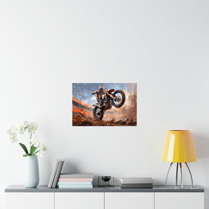 Dirt Bike Rider Art Print Poster | Unframed