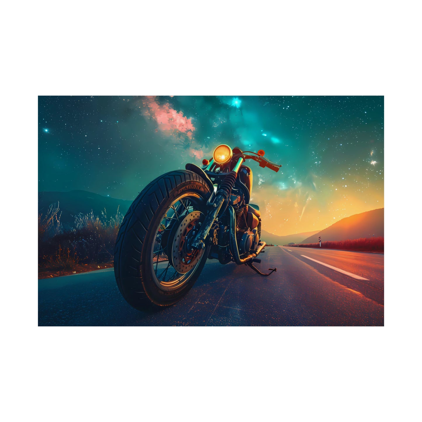 Motorcycle Art Print Poster | Unframed