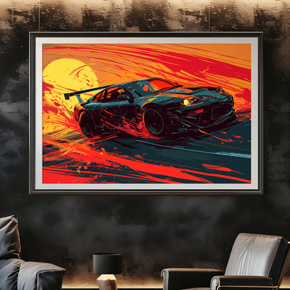 Drift Car Poster Art Print